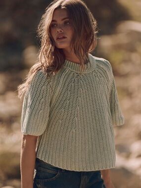 Free People Amy Sweater Tee in cameo green